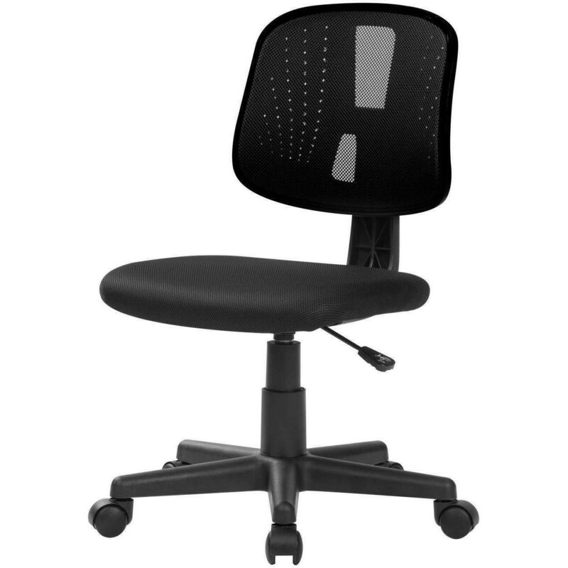 Dmora - Chaise de bureau Nowra, Chaise de bureau de travail, Siège de bureau ergonomique, Cm 49x43h81/93, Noir