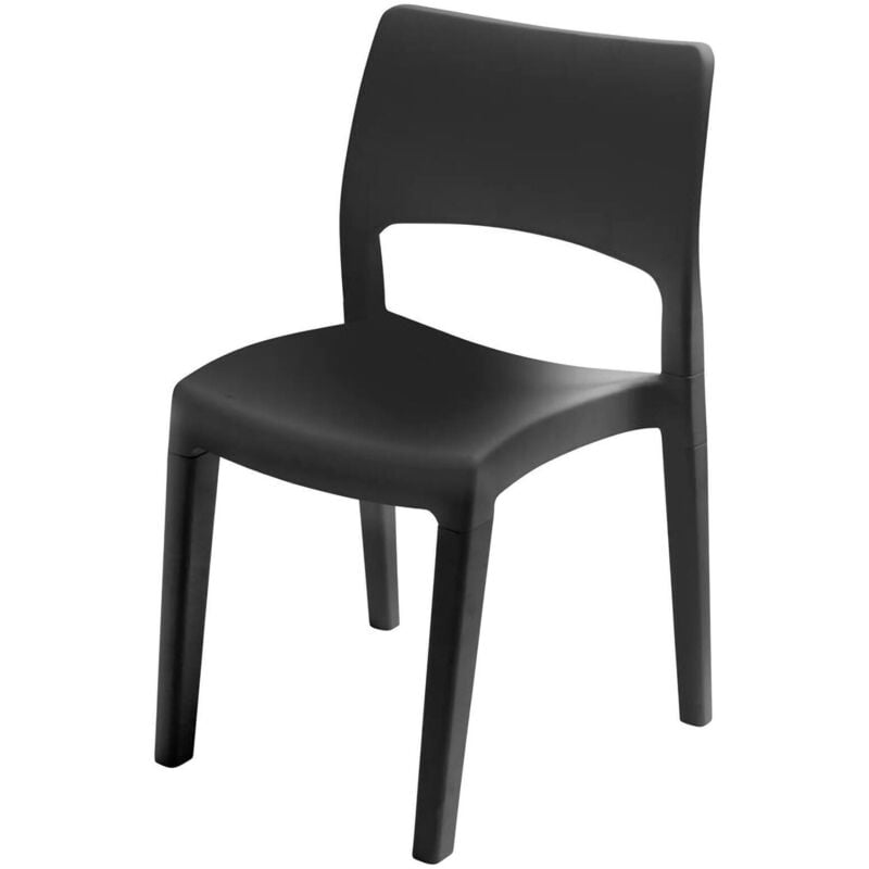 Chaise d'extérieur Tropea, Chaise pour table à manger, Fauteuil d'extérieur, Siège de jardin, 100% Made in Italy, 50x51h82 Cm, Anthracite - Dmora