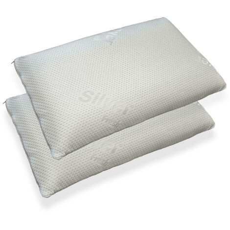 Conjunto de 2 almohadas de microfibra de perfil bajo 50 x 60 cm PELISTER 