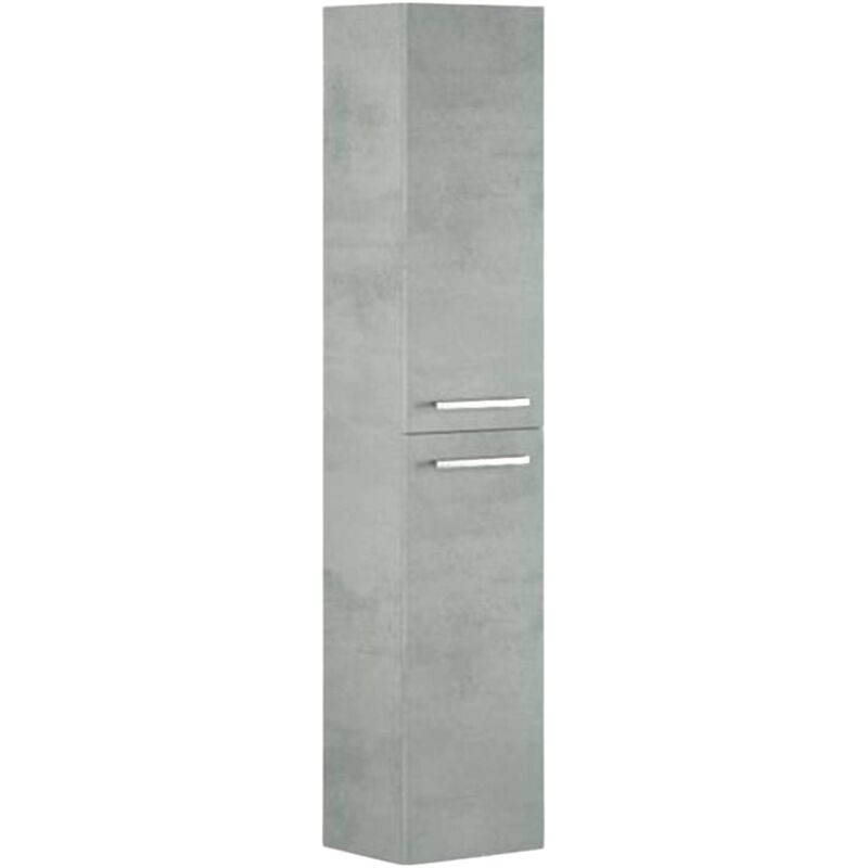 Colonne de salle de bains Alexandria, Meuble colonne pour salle de bain avec 2 portes, Armoire murale suspendue avec 2 étagères, cm 30x25h150, Gris