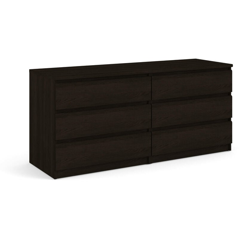 Dmora - Commode à six tiroirs, couleur marron, 153 x 70 x 50 cm