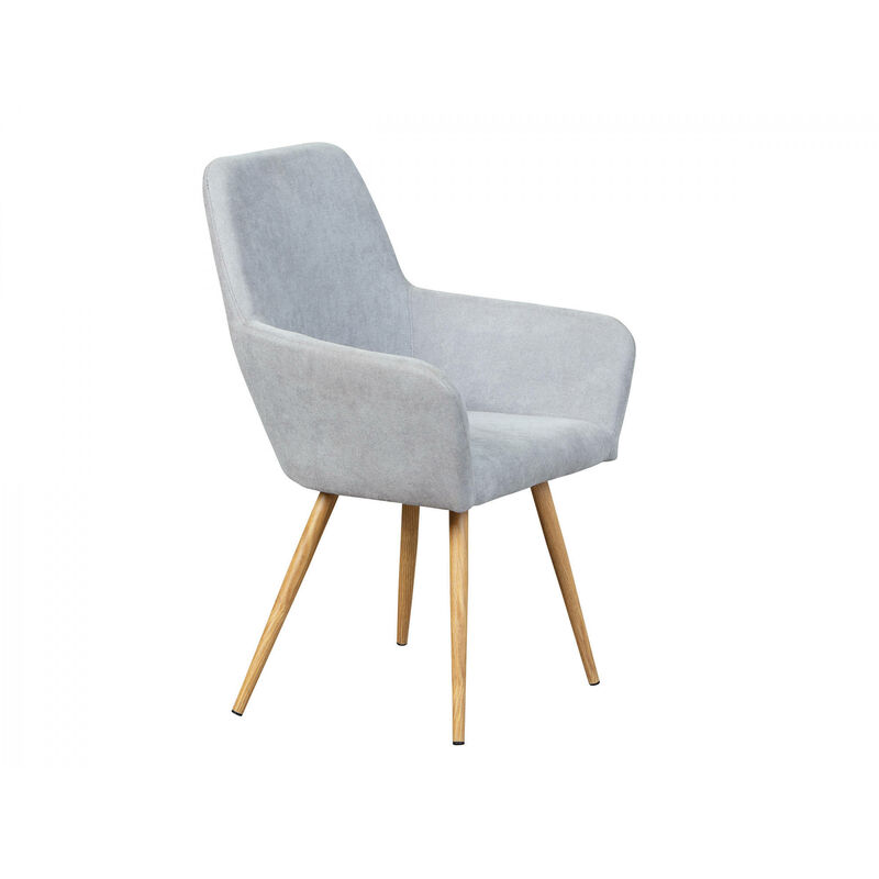 

Juego de 2 sillones, con estructura de madera y tapizado de terciopelo gris claro, cm 62x60x93 - Dmora