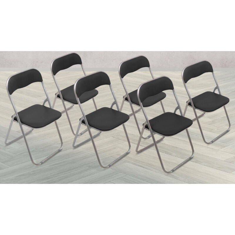 

Dmora Juego de seis sillas plegables, negro, 43 x 47 x 79,6 cm