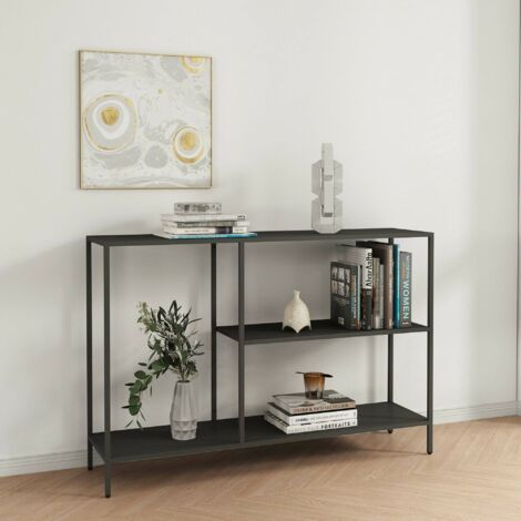 Dmora - Consola Vaprio, Mesa multiusos, Gabinete de soporte, Escritorio de pasillo, 120x30 h80 cm, Pizarra