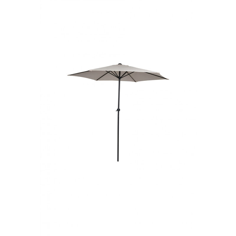 Parasol en aluminium avec manivelle, couleur tissu écru et structure anthracite, Dimensions 230 x 200 x 230 cm - Dmora