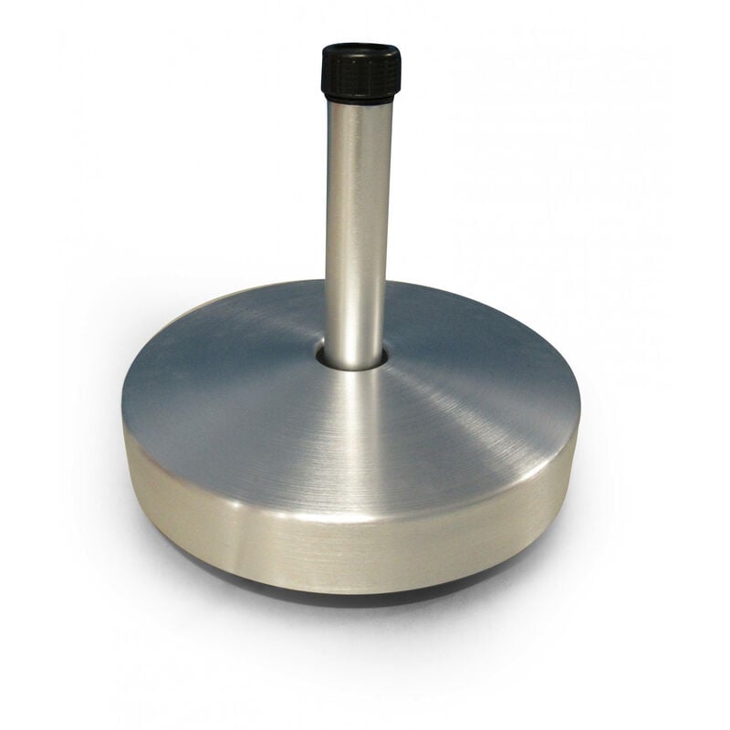 Dmora Base ronde pour parapluie, couleur aluminium, diamètre 50 cm, hauteur 41,5 cm