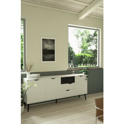 Onda Kommode Mobile credenza cucina 130cm 2 ante 4 cassetti bianco