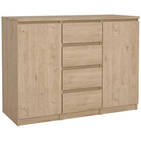 Dmora - Credenza Angelika, Buffet da soggiorno, Madia da salotto, Dispensa da cucina, 121x50 h91 cm, Rovere