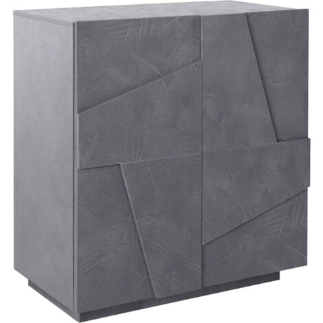 Dmora - Credenza Arli, Madia da cucina a 2 ante, Buffet da soggiorno, 100% Made in Italy, cm 81x44h86, Ardesia