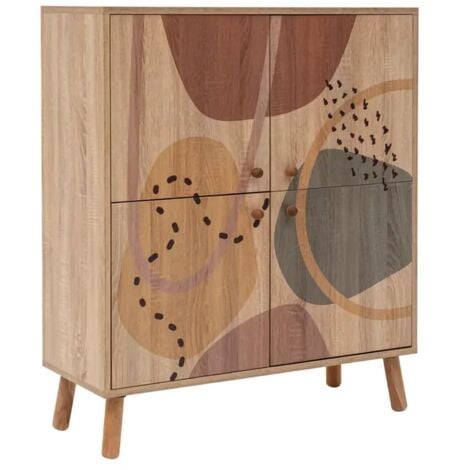 Dmora - Credenza Dgiannin, Buffet da soggiorno, Madia da salotto, Dispensa da cucina, 95x36h111 cm, Multicolore