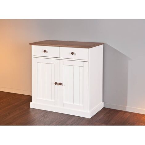 Dmora - Credenza Dknap, Buffet da soggiorno, Madia da salotto, Dispensa da cucina, 90x45 h86 cm, Bianco