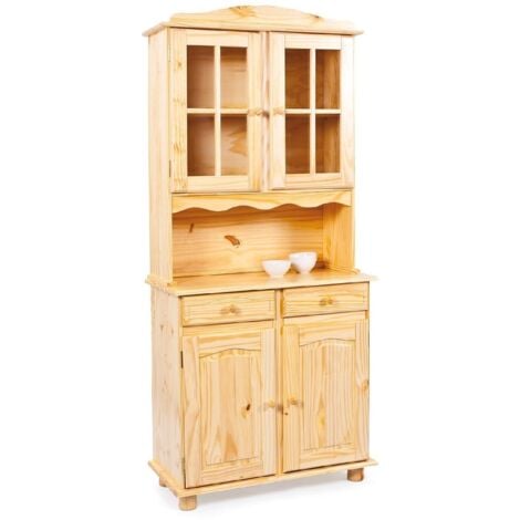 Dmora - Credenza Dmcneal, Buffet da soggiorno, Madia da salotto, Dispensa da cucina, 88x32 h198 cm, Quercia