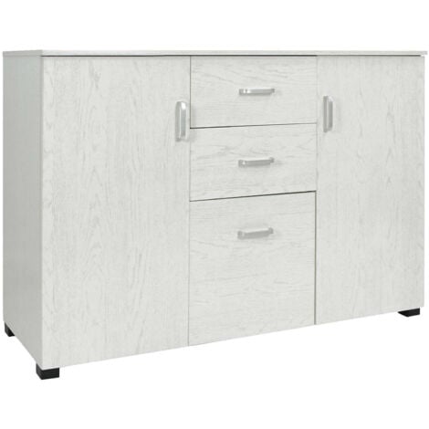 Dmora - Credenza Dpavac, Buffet da soggiorno, Madia da salotto, Credenza moderna a 3 ante e 2 cassetti, 120x40h83 cm, Grigio