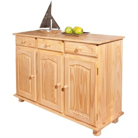 Dmora - Credenza Drodger, Buffet da soggiorno, Madia da salotto, Dispensa da cucina, 130x43 h87 cm, Marrone