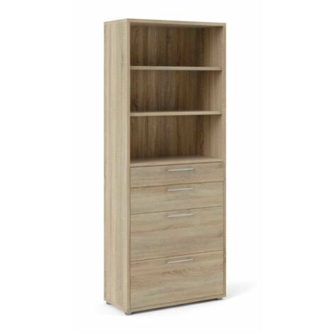 Dmora - Credenza Loise, Buffet da soggiorno, Madia da salotto, Dispensa da cucina, 89x40 h222 cm, Quercia