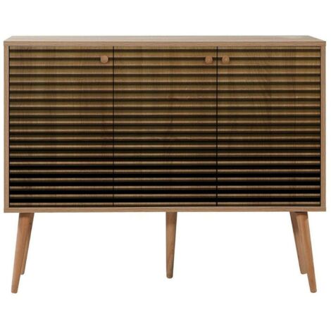 Dmora - Credenza Nunki, Buffet da soggiorno, Madia da salotto, Dispensa da cucina, 120x36h90 cm, Quercia, con imballo rinforzato, con imballo rinforzato