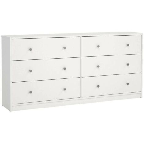 Dmora - Credenza Rick, Buffet da soggiorno, Madia da salotto, Dispensa da cucina, 143x30 h68 cm, Bianco