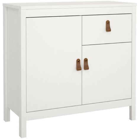 Dmora - Credenza Romagna, Buffet da soggiorno, Madia da salotto, Dispensa da cucina, 82x38 h80 cm, Bianco
