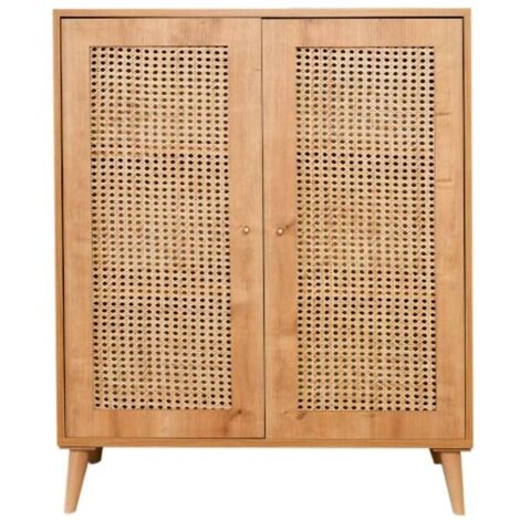 Dmora - Credenza Selara, Buffet da soggiorno, Madia da salotto, Dispensa da cucina, 90x40h110 cm, Quercia, con imballo rinforzato, con imballo rinforzato