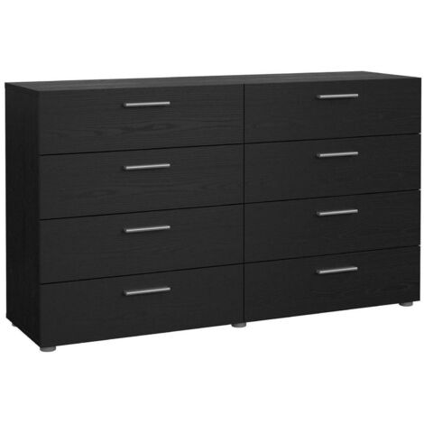 Dmora - Credenza Solene, Buffet da soggiorno, Madia da salotto, Dispensa da cucina, 140x40 h82 cm, Nero