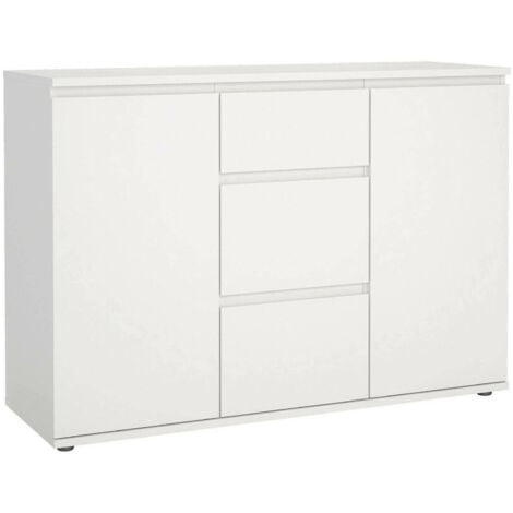Dmora - Credenza Zumpano, Buffet da soggiorno, Madia da salotto, Dispensa da cucina, 119x40 h84 cm, Bianco