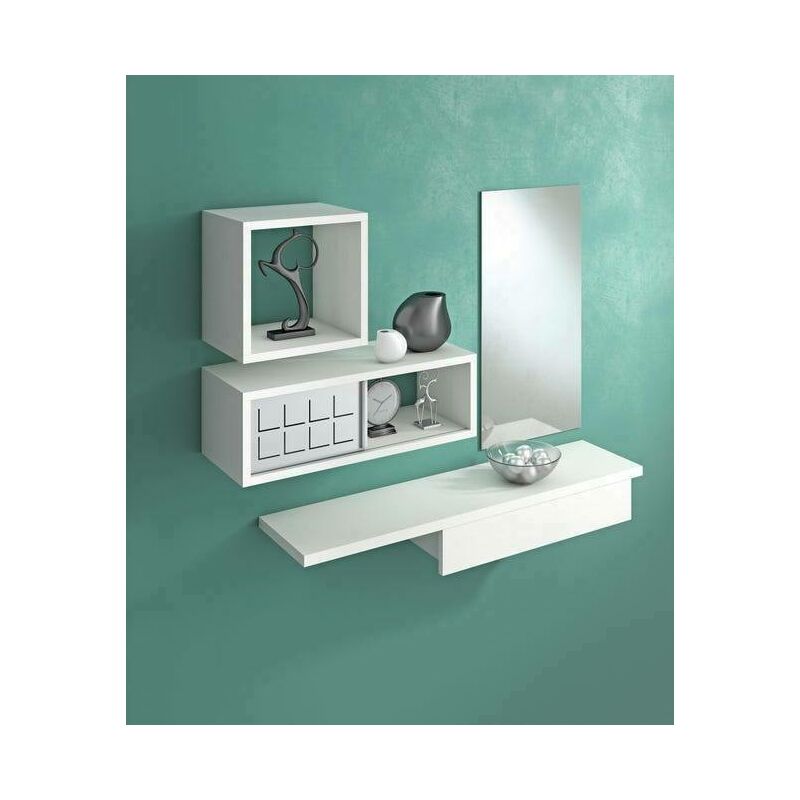 

Cubo de almacenamiento modular, 100% Made in Italy, Estante de pared modular, estante de pared, 30x25h30 cm, Color blanco - Dmora