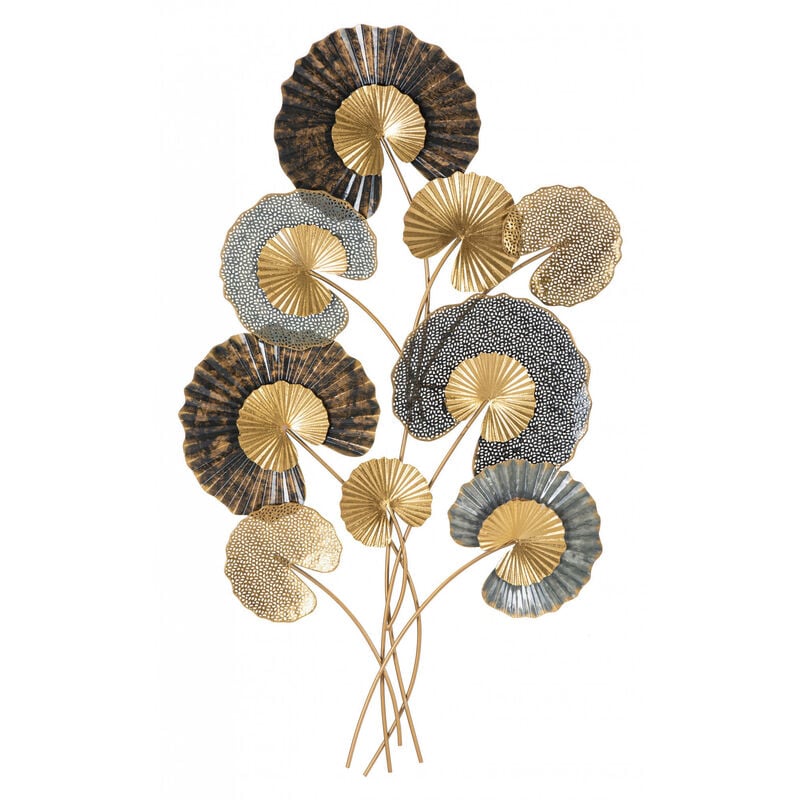 Décoration murale, Fer, Avec motif floral, Dimensions : 64 x 4 x 110 cm, avec emballage renforcé - Dmora