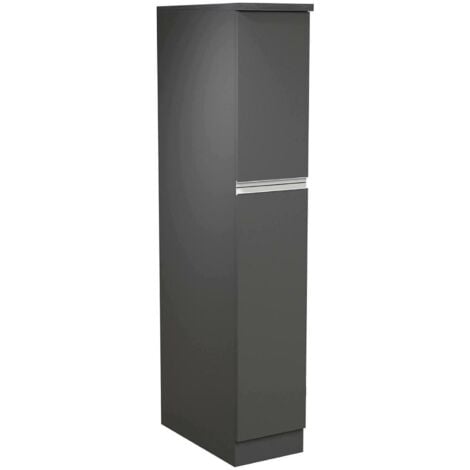 Dmora - Dispensa da cucina Quintino, Mobile multiuso, Armadio portaoggetti a 2 cassettoni, 100% Made in Italy, 30x60h165 cm, Antracite e Ardesia, con imballo rinforzato