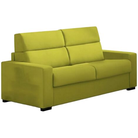 Dmora - Divano fisso 2 posti Quanna, Sofà lineare per salotto, imbottito, sfoderabile, Qualità 100% Made in Italy, 200x95 h100 cm, Verde
