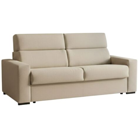 Dmora - Divano fisso 3 posti Ozegna, Sofà lineare per salotto, imbottito, sfoderabile, Qualità 100% Made in Italy, 220x95 h100 cm, Beige