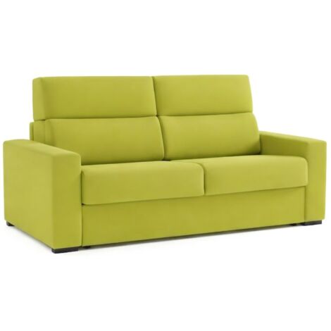 Dmora - Divano fisso 3 posti Ozegna, Sofà lineare per salotto, imbottito, sfoderabile, Qualità 100% Made in Italy, 220x95 h100 cm, Verde