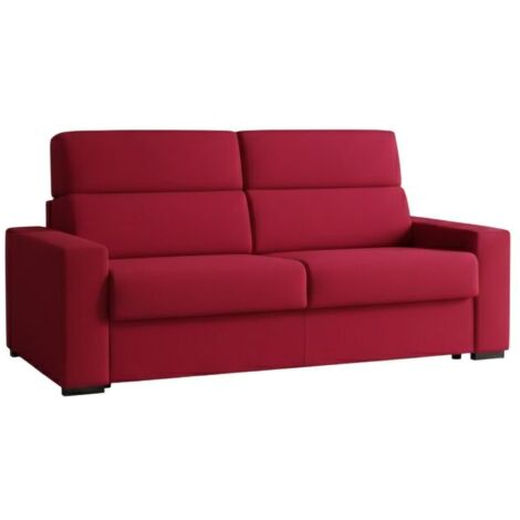 Dmora - Divano fisso 3 posti Quarta, Sofà lineare per salotto, imbottito, sfoderabile, Qualità 100% Made in Italy, 220x95 h100 cm, Rosso