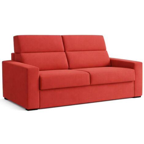 Dmora - Divano letto 2 posti None, Sofà trasformabile per salotto, imbottito, sfoderabile, Qualità 100% Made in Italy, 180x95 h100 cm, Arancione