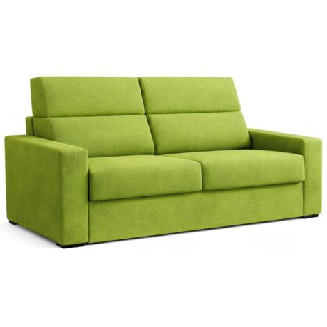 Dmora - Divano letto 2 posti None, Sofà trasformabile per salotto, imbottito, sfoderabile, Qualità 100% Made in Italy, 180x95 h100 cm, Verde