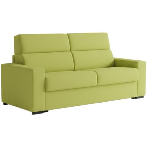 Dmora - Divano letto 2 posti Onorata, Sofà trasformabile per salotto, imbottito, sfoderabile, Qualità 100% Made in Italy, 180x95 h100 cm, Verde