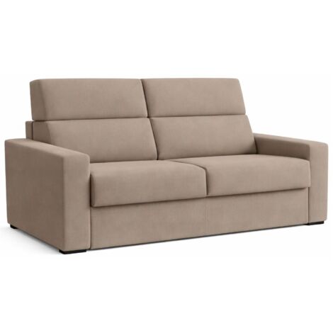 Dmora - Divano letto 2 posti Onorina, Sofà trasformabile per salotto, imbottito, sfoderabile, Qualità 100% Made in Italy, 180x95 h100 cm, Tortora