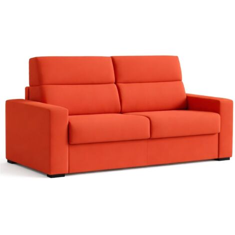 Dmora - Divano letto 2 posti Orchidea, Sofà trasformabile per salotto, imbottito, sfoderabile, Qualità 100% Made in Italy, 200x95 h100 cm, Arancione