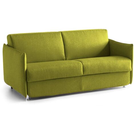Dmora - Divano letto 3 posti Gravere, Sofà trasformabile per salotto, imbottito, sfoderabile, Qualità 100% Made in Italy, 200x95 h90 cm, Verde