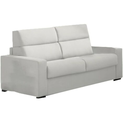 Dmora - Divano letto 3 posti Orsola, Sofà trasformabile per salotto, imbottito, sfoderabile, Qualità 100% Made in Italy, 220x95 h100 cm, Grigio chiaro