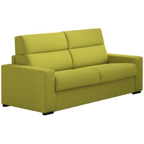 Dmora - Divano letto 3 posti Orsola, Sofà trasformabile per salotto, imbottito, sfoderabile, Qualità 100% Made in Italy, 220x95 h100 cm, Verde