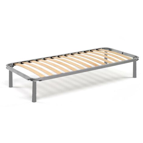 Dmora - Einzelbettbasis Dgori, Orthopädische Basis aus Birkensperrholz mit 13 Latten, 100% Made in Italy, Cm 80x190h 34