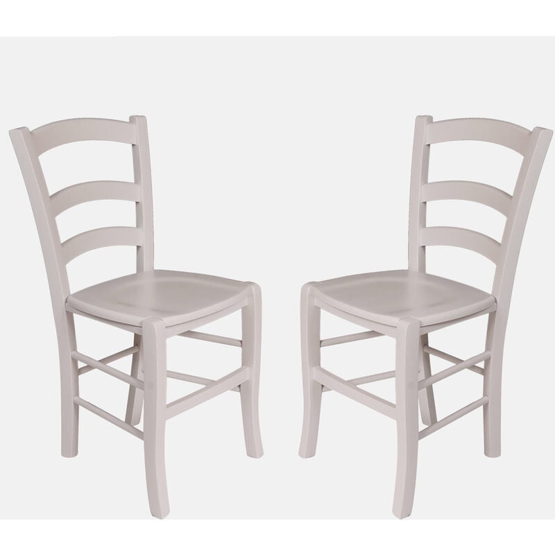Dmora - Ensemble de 2 chaises en bois classiques, pour salle à manger, cuisine ou salon, Made in Italy, cm 46x42h87, Assise h cm 47, Couleur Blanc