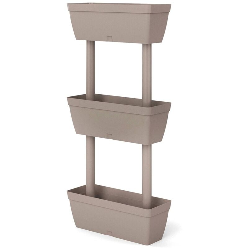 Ensemble de 3 navires pour jardin domestique, ensemble de 3 vases de porte de fleurs pour intérieur ou externe, 100% Made in Italy, 49x22h16 cm,