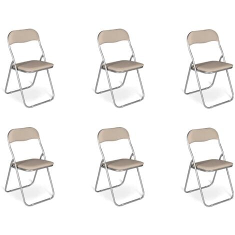 Dmora Ensemble de six chaises pliantes, couleur sable, Mesures 43 x 47 x 78 cm