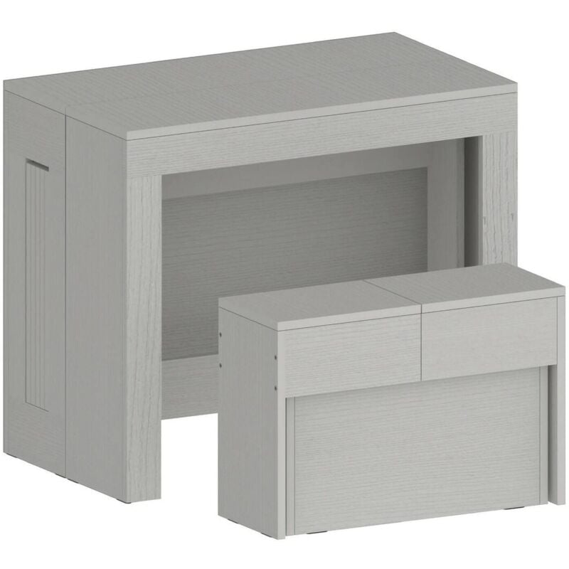 Dmora - Ensemble table et chaises Dardizzon, Composition polyvalente, Ensemble avec console et 1 banc extensible, 100% Made in Italy, 66x25h45 cm,