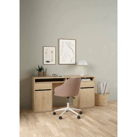 Dmora - Escritorio Leepi, Escritorio multiusos, Mesa de oficina para PC, El plan de trabajo, 149x48 h77 cm, Roble