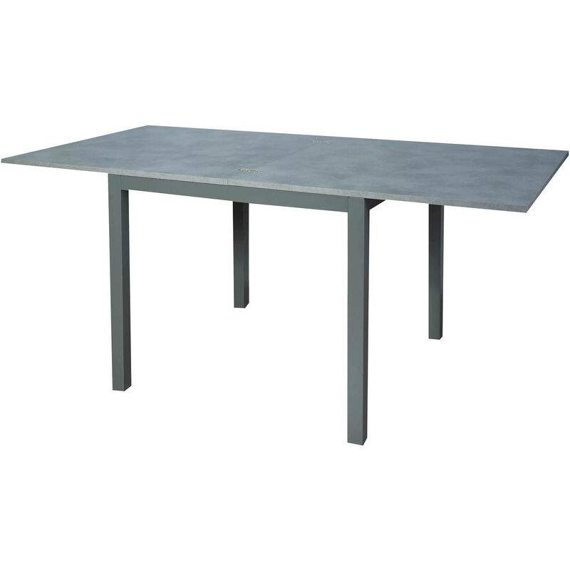 Esstisch mit Buchöffnung, Küchenzusatzkonsole, Ausziehbarer Tisch, 90x90h76 cm, Zementfarbe - Dmora
