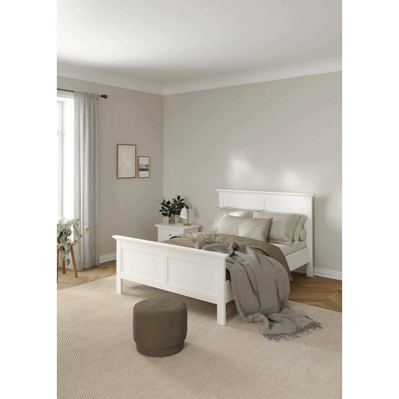 

Estructura de cama color blanco, 158,1 x 110 x 200,7 cm - Dmora