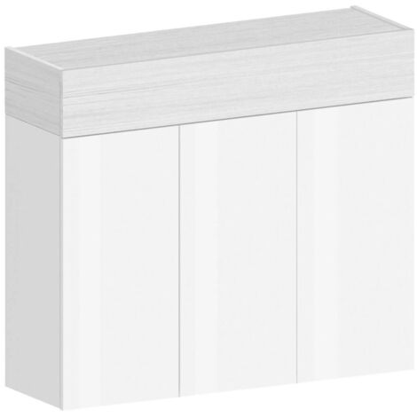 Dmora - Étagère à chaussures Dcanestrell, meuble à chaussures peu encombrant à 4 portes, armoire d'entrée multifonctionnelle, 114x38h100 cm, effet mélèze blanc