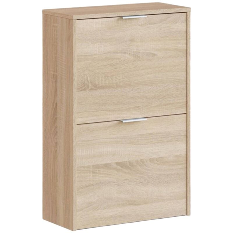 Tagère à chaussures Valdosta, Étagère à chaussures peu encombrante avec 2 portes, Étagère à chaussures d'entrée, Armoire à chaussures, 50x22h76 cm,